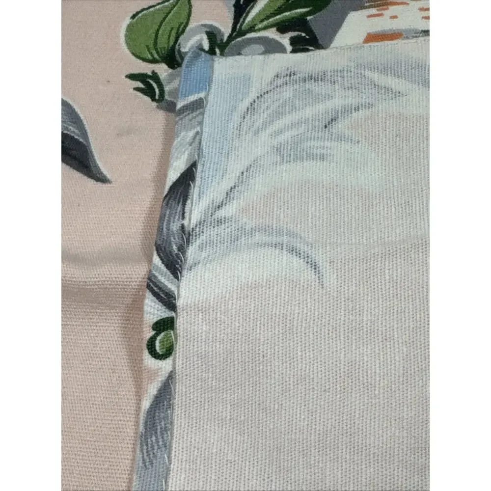 Large Vintage Tropical Bark Cloth Fabric Panels 48